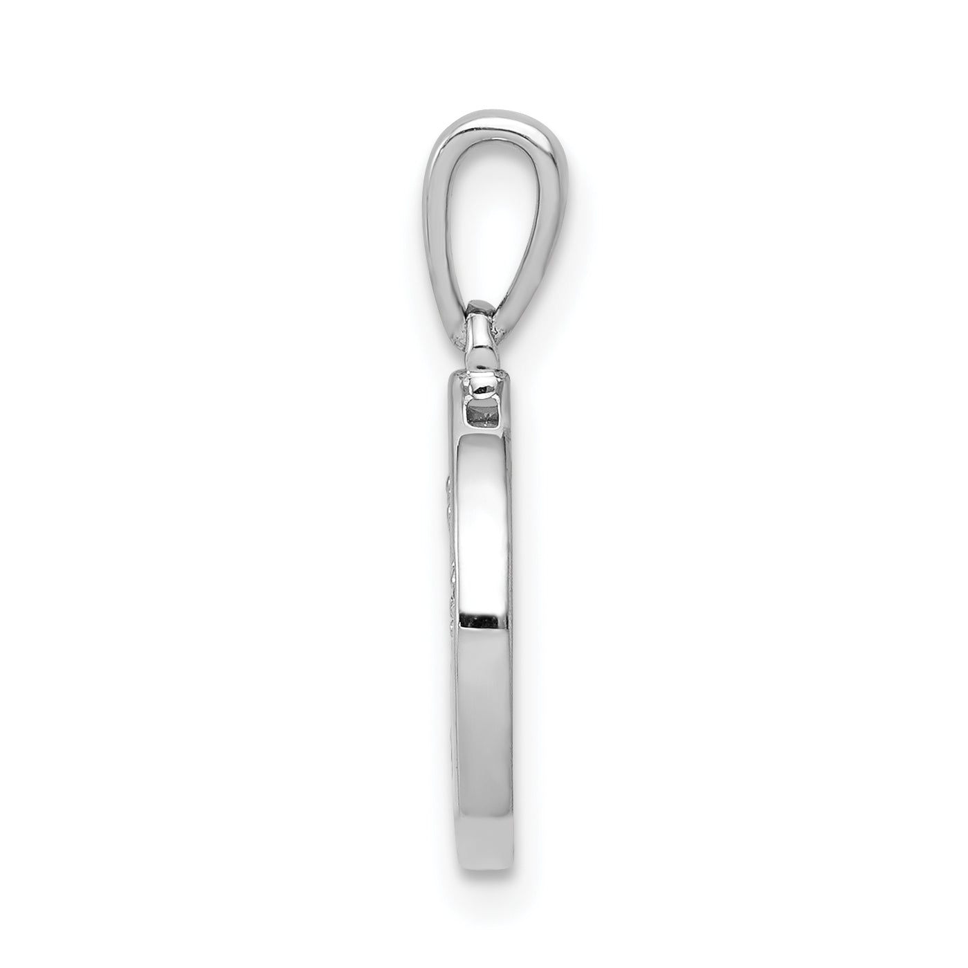 14k White Gold Diamond Paw Print in Circle Pendant Secondary image