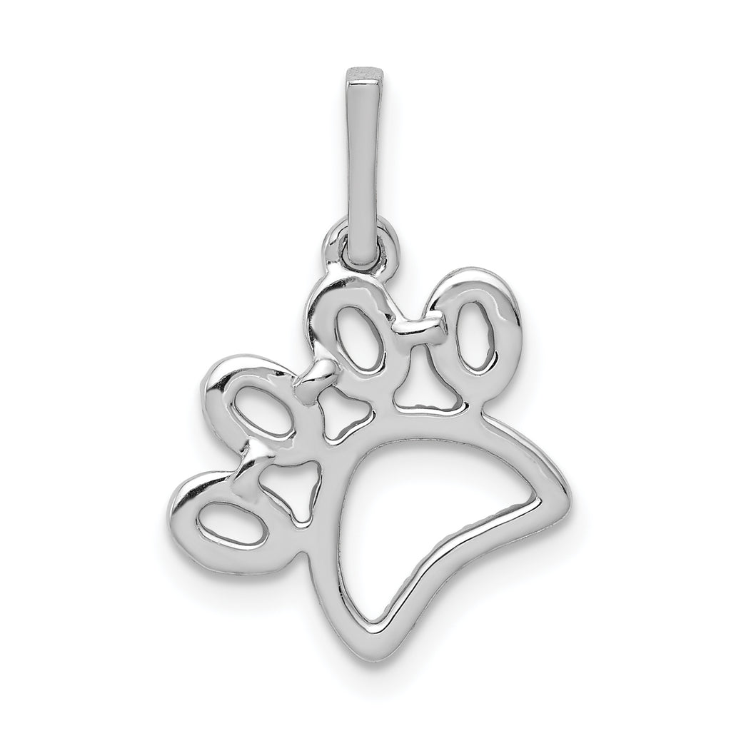 14k White Gold 1/4 carat Lab Grown Diamond VS/SI+ G+ Complete Paw Print Pendant
