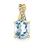 10k Oval Aquamarine and Diamond Pendant
