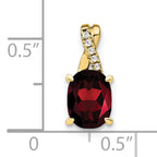 10k Oval Garnet and Diamond Pendant
