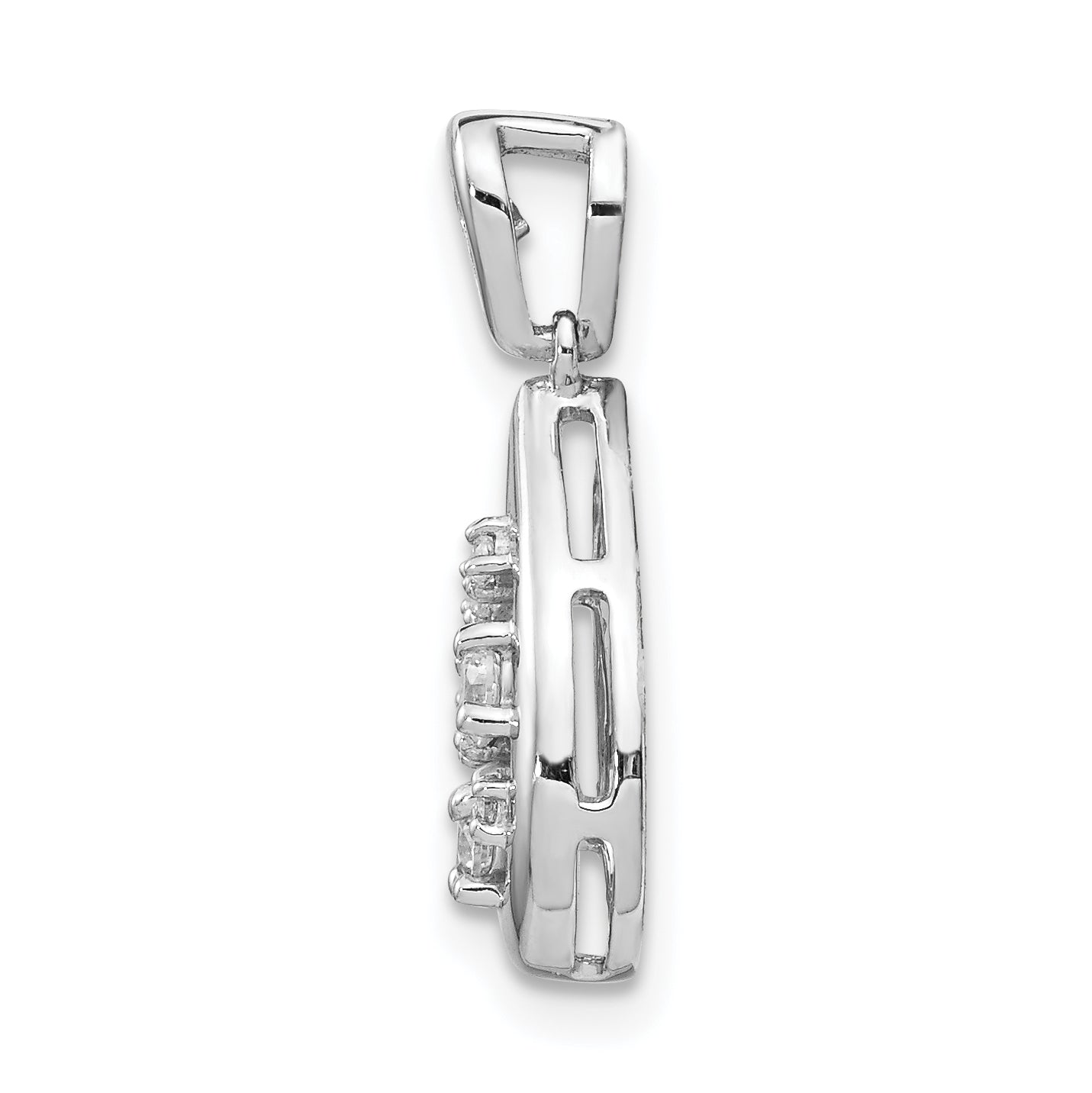 14k White Gold 1/5 carat Lab Grown Diamond VS/SI+ G+ Complete Cluster Double Teardrop Pendant Secondary image