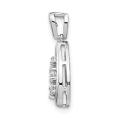 14k White Gold 1/5 carat Lab Grown Diamond VS/SI+ G+ Complete Cluster Double Teardrop Pendant