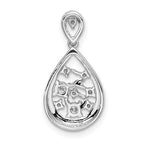 14k White Gold 1/5 carat Lab Grown Diamond VS/SI+ G+ Complete Cluster Double Teardrop Pendant