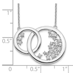 14k White Gold 3/4 carat Lab Grown Diamond VS/SI+ G+ Complete 17.75 inch Interlocking Circle Necklace