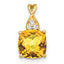 10k Checkerboard Citrine and Diamond Pendant