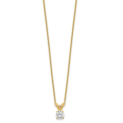 14k 1/4 carat Certified Lab Grown Diamond VS+ F+ Round Complete Four Prong 18 inch Solitaire Pendant Necklace