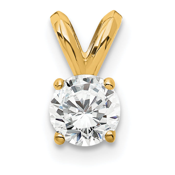 14k 1/4 carat Certified Lab Grown Diamond VS+ F+ Round Complete Four Prong Solitaire Pendant Main image