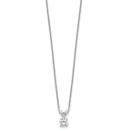 14k White Gold 1/4 carat Lab Grown Diamond VS+ F+ Round Complete Four Prong 18 inch Solitaire Pendant Necklace