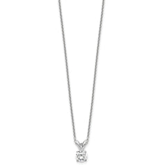 14k White Gold 1/4 carat Lab Grown Diamond VS+ F+ Round Complete Four Prong 18 inch Solitaire Pendant Necklace