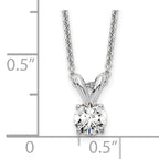 14k White Gold 1/4 carat Lab Grown Diamond VS/SI+ G+ Round Complete Four Prong 18 inch Solitaire Pendant Necklace