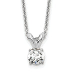 14k White Gold 1/4 carat Lab Grown Diamond VS/SI+ G+ Round Complete Four Prong 18 inch Solitaire Pendant Necklace