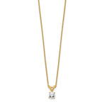 14k 1/3 carat Lab Grown Diamond VS/SI+ G+ Round Complete Four Prong 18 inch Solitaire Pendant Necklace