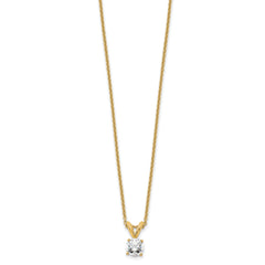 14k 1/3 carat Certified Lab Grown Diamond VS+ F+ Round Complete Four Prong 18 inch Solitaire Pendant Necklace