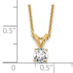 14k 1/3 carat Certified Lab Grown Diamond VS+ F+ Round Complete Four Prong 18 inch Solitaire Pendant Necklace