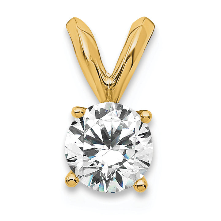 14k 1/3 carat Certified Lab Grown Diamond VS+ F+ Round Complete Four Prong Solitaire Pendant Main image