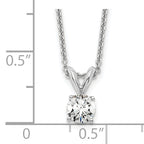 14k White Gold 1/3 carat Lab Grown Diamond VS+ F+ Round Complete Four Prong 18 inch Solitaire Pendant Necklace