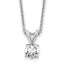 14k White Gold 1/3 carat Certified Lab Grown Diamond VS+ F+ Round Complete Four Prong 18 inch Solitaire Pendant Necklace