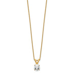 14k 1/2 carat Certified Lab Grown Diamond VS+ F+ Round Complete Four Prong 18 inch Solitaire Pendant Necklace