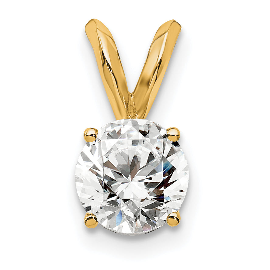 Lab-Grown Diamond Solitaire Pendant in 14K Yellow Gold, 12mm (1/2 ct., VS+ F+) - Sophia Jewelers