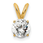 Lab-Grown Diamond Solitaire Pendant in 14K Yellow Gold, 12mm (1/2 ct., VS+ F+) - Sophia Jewelers