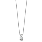 14k White Gold 1/2 carat Lab Grown Diamond VS/SI+ G+ Round Complete Four Prong 18 inch Solitaire Pendant Necklace