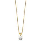 14k 3/4 carat Certified Lab Grown Diamond VS/SI+ G+ Round Complete Four Prong 18 inch Solitaire Pendant Necklace