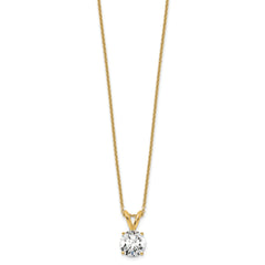 14k 3/4 carat Certified Lab Grown Diamond VS/SI+ G+ Round Complete Four Prong 18 inch Solitaire Pendant Necklace