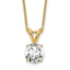 14k 3/4 carat Certified Lab Grown Diamond VS/SI+ G+ Round Complete Four Prong 18 inch Solitaire Pendant Necklace
