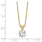 14k 3/4 carat Lab Grown Diamond VS/SI+ G+ Round Complete Four Prong 18 inch Solitaire Pendant Necklace