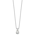 14k White Gold 3/4 carat Certified Lab Grown Diamond VS/SI+ G+ Round Complete Four Prong 18 inch Solitaire Pendant Necklace