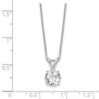 14k White Gold 3/4 carat Lab Grown Diamond VS/SI+ G+ Round Complete Four Prong 18 inch Solitaire Pendant Necklace