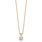 14k 1 carat Lab Grown Diamond VS+ F+ Round Complete Four Prong 18 inch Solitaire Pendant Necklace