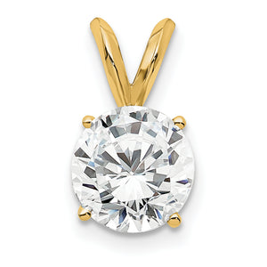 Round Lab-Grown Diamond Solitaire Pendant in 14K Yellow Gold, 14mm (1 ct.) - Sophia Jewelers