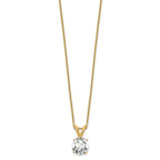 14k 1 carat Lab Grown Diamond VS/SI+ G+ Round Complete Four Prong 18 inch Solitaire Pendant Necklace