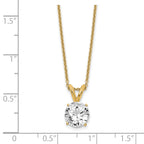 14k 1 carat Lab Grown Diamond VS/SI+ G+ Round Complete Four Prong 18 inch Solitaire Pendant Necklace