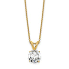 14k 1 carat Certified Lab Grown Diamond VS+ F+ Round Complete Four Prong 18 inch Solitaire Pendant Necklace