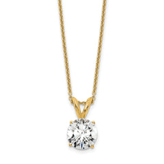 14k 1 carat Certified Lab Grown Diamond VS+ F+ Round Complete Four Prong 18 inch Solitaire Pendant Necklace
