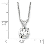 14k White Gold 1 carat Certified Lab Grown Diamond VS+ F+ Round Complete Four Prong 18 inch Solitaire Pendant Necklace