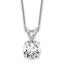 14k White Gold 1 carat Certified Lab Grown Diamond VS+ F+ Round Complete Four Prong 18 inch Solitaire Necklace