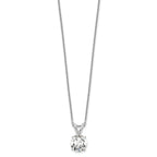 14k White Gold 1 carat Lab Grown Diamond VS/SI+ G+ Round Complete Four Prong 18 inch Solitaire Pendant Necklace