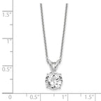 14k White Gold 1 carat Lab Grown Diamond VS/SI+ G+ Round Complete Four Prong 18 inch Solitaire Pendant Necklace