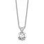 14k White Gold 1 carat Lab Grown Diamond VS/SI+ G+ Round Complete Four Prong 18 inch Solitaire Pendant Necklace