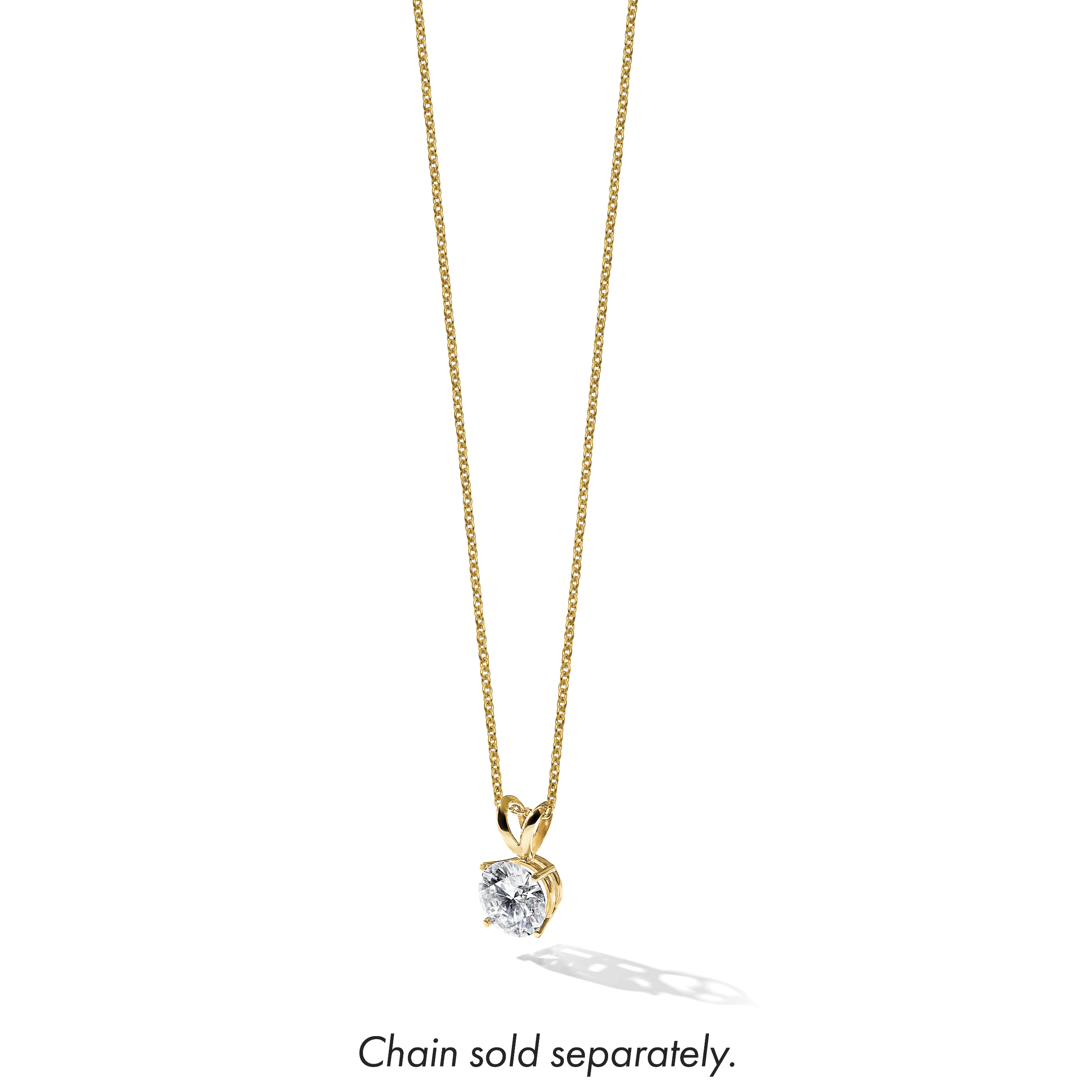 14k 3/4 carat Lab Grown Diamond VS+ F+ Round Complete Four Prong Solitaire Pendant Secondary image