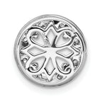 14k White Gold 1/2 carat Lab Grown Diamond VS/SI+ G+ Round Semi Mount Halo Chain Slide Pendant