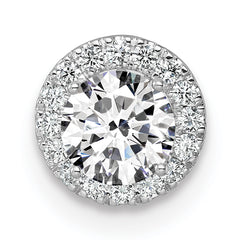14k White Gold 1/2 carat Lab Grown Diamond VS/SI+ G+ Round Semi Mount Halo Chain Slide Pendant