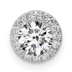 14k White Gold 2 1/2 carat Lab Grown Diamond VS/SI+ G+ Round Complete Halo Chain Slide Pendant