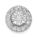 14k White Gold 1/2 carat Lab Grown Diamond VS/SI+ G+ Round Semi Mount Halo Chain Slide Pendant