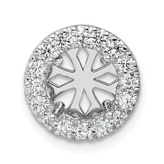 14k White Gold 2 1/2 carat Lab Grown Diamond VS/SI+ G+ Round Complete Halo Chain Slide Pendant