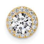 14k Yellow Gold 2 1/2 carat Lab Grown Diamond VS/SI+ G+ Complete Round Halo Chain Slide Pendant