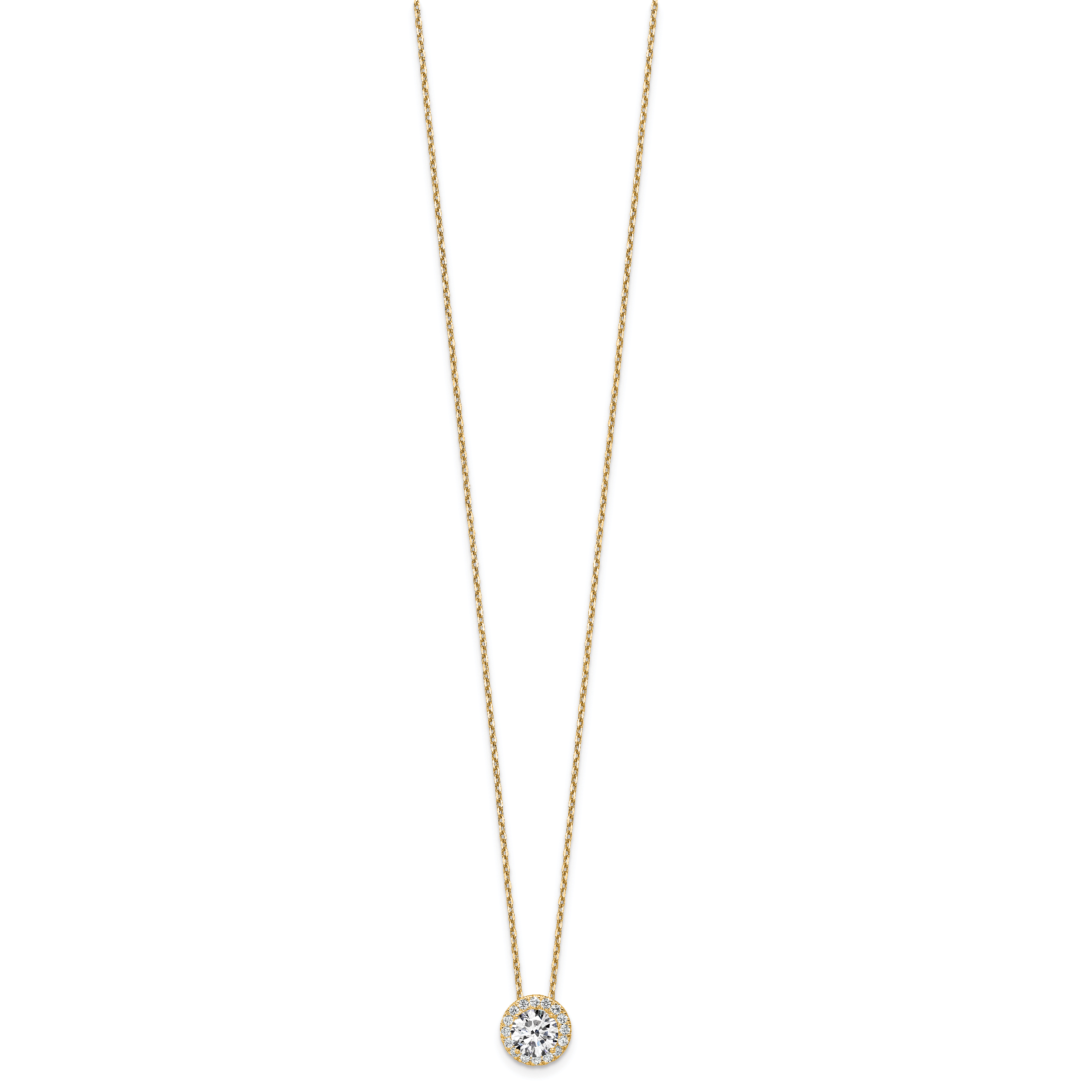 14k 2 1/2 carat Certified Lab Grown Diamond VS/SI+ G+ Complete 18 inch Halo Pendant Necklace Secondary image